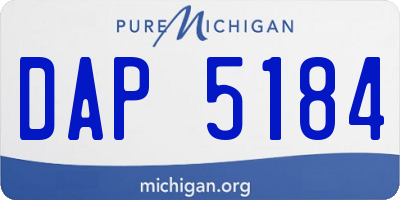 MI license plate DAP5184