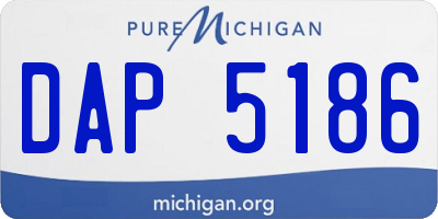 MI license plate DAP5186