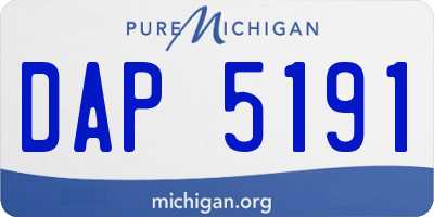 MI license plate DAP5191