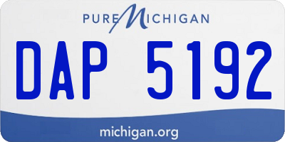 MI license plate DAP5192