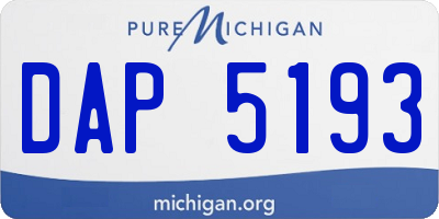 MI license plate DAP5193
