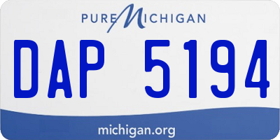 MI license plate DAP5194
