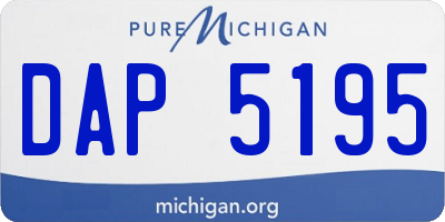 MI license plate DAP5195