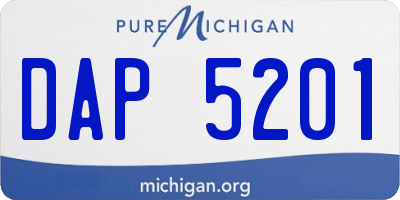 MI license plate DAP5201