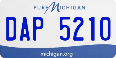 MI license plate DAP5210