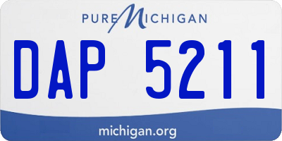 MI license plate DAP5211