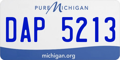 MI license plate DAP5213