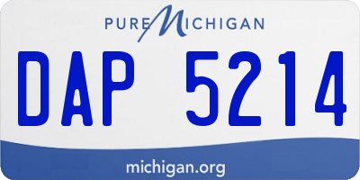 MI license plate DAP5214