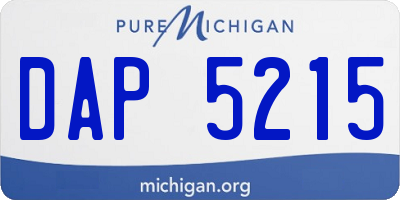 MI license plate DAP5215