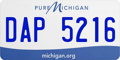MI license plate DAP5216