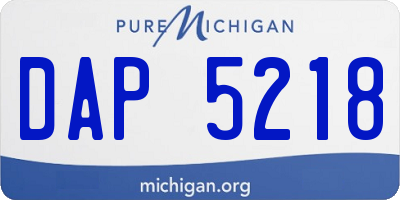 MI license plate DAP5218