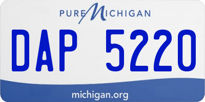 MI license plate DAP5220