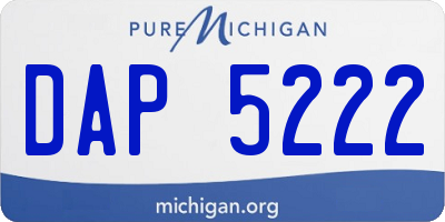 MI license plate DAP5222