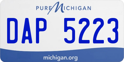 MI license plate DAP5223