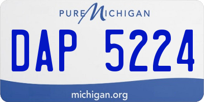 MI license plate DAP5224
