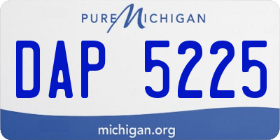 MI license plate DAP5225