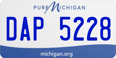 MI license plate DAP5228