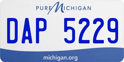 MI license plate DAP5229