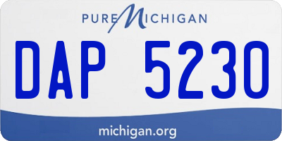 MI license plate DAP5230