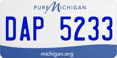 MI license plate DAP5233