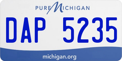 MI license plate DAP5235