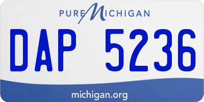 MI license plate DAP5236