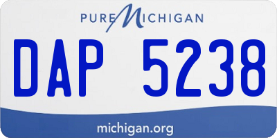 MI license plate DAP5238