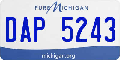 MI license plate DAP5243