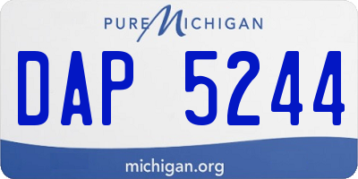 MI license plate DAP5244