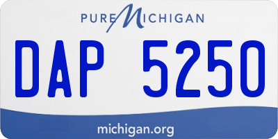 MI license plate DAP5250