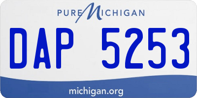 MI license plate DAP5253