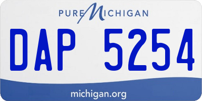 MI license plate DAP5254
