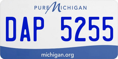 MI license plate DAP5255