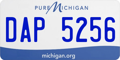 MI license plate DAP5256