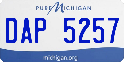 MI license plate DAP5257