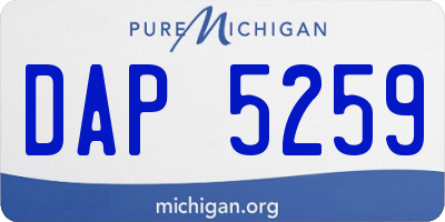MI license plate DAP5259