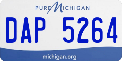 MI license plate DAP5264