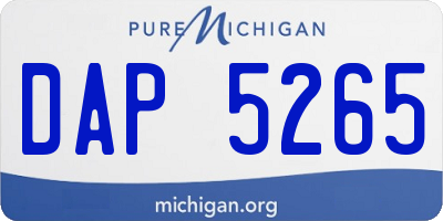 MI license plate DAP5265