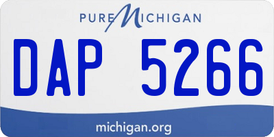 MI license plate DAP5266