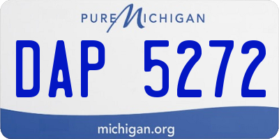 MI license plate DAP5272