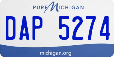 MI license plate DAP5274