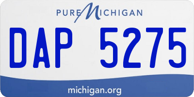 MI license plate DAP5275