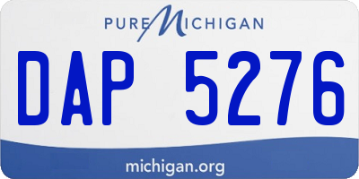 MI license plate DAP5276