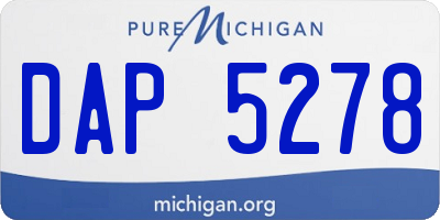 MI license plate DAP5278