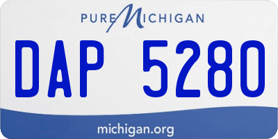 MI license plate DAP5280