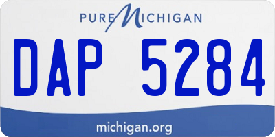 MI license plate DAP5284