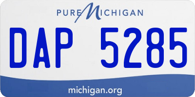 MI license plate DAP5285