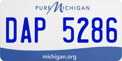 MI license plate DAP5286