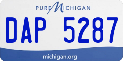 MI license plate DAP5287