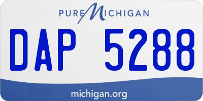 MI license plate DAP5288
